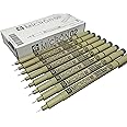 Sakura Pigma Micron drawing pens 02 Black ink, Line Width 0.3mm - 8 pack of Micron 02 black