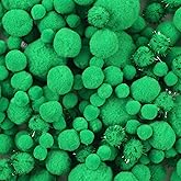 900 PCS Pom Poms, Green Bulk Pom Poms Arts and Crafts, Soft and Fluffy Craft Pom Poms, Assorted Sizes Pompoms, for Arts and Craft Making Decorations