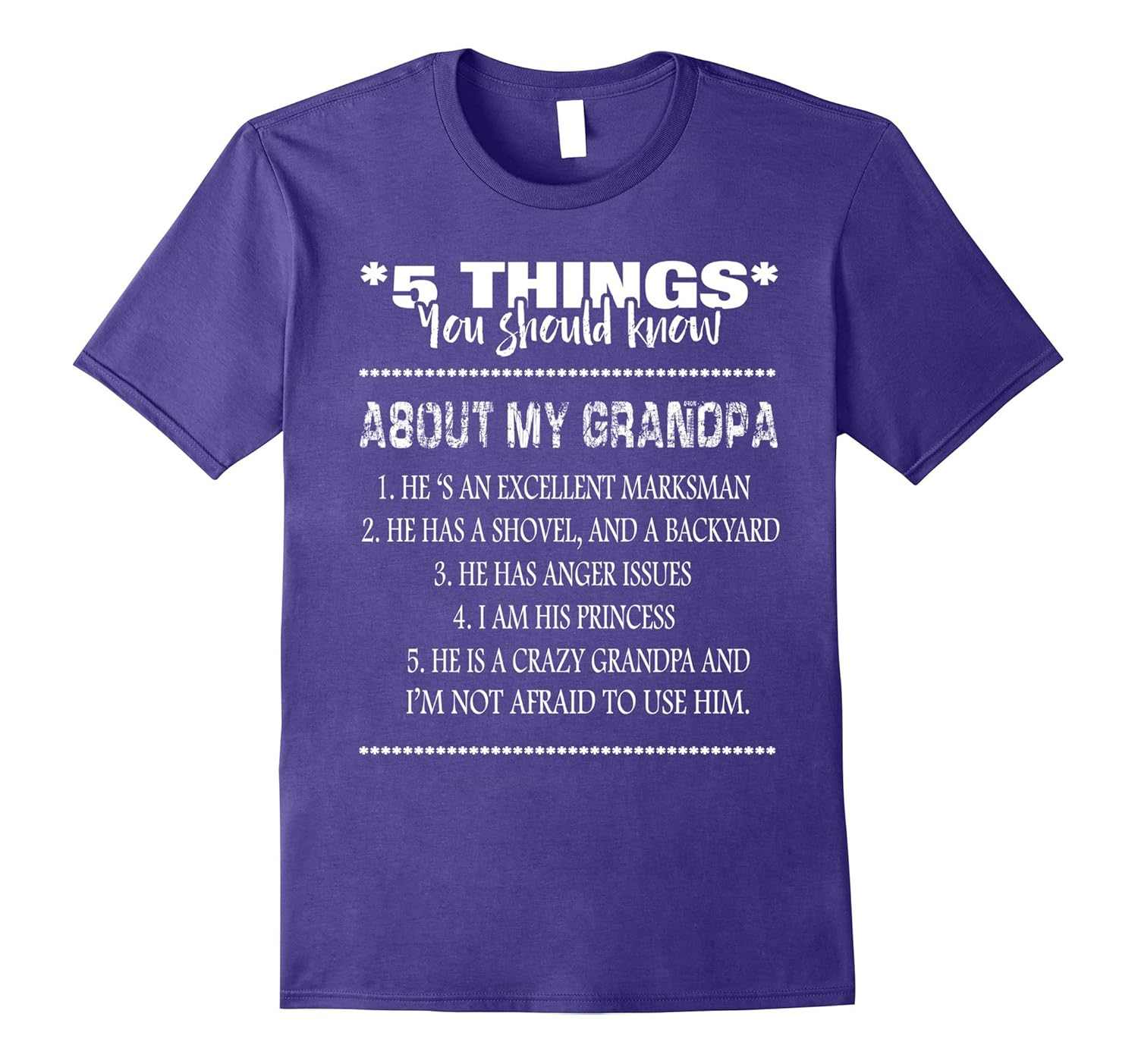 5 things you should know about my grandpa funny t-shirt-Rose