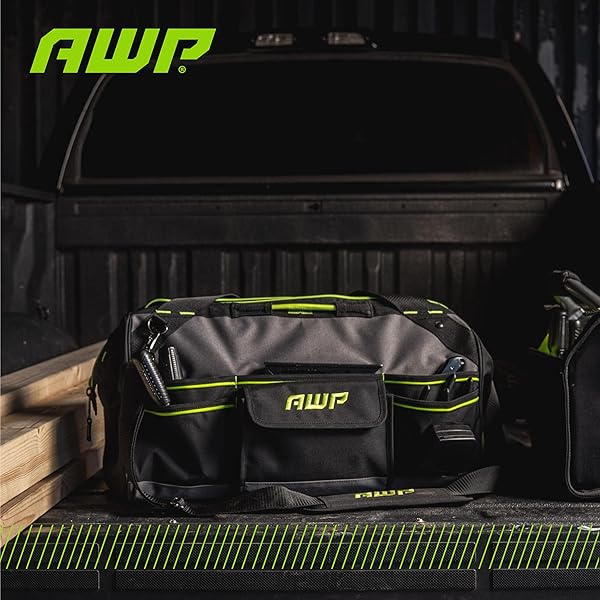 AWP TRAPJAW TOOL BAG 22 INCH | WIDE-OPEN EASY ACCESS TOOL BAG WITH MOLDED FEET BASE & ADJUSTABLE SHOULDER STRAP