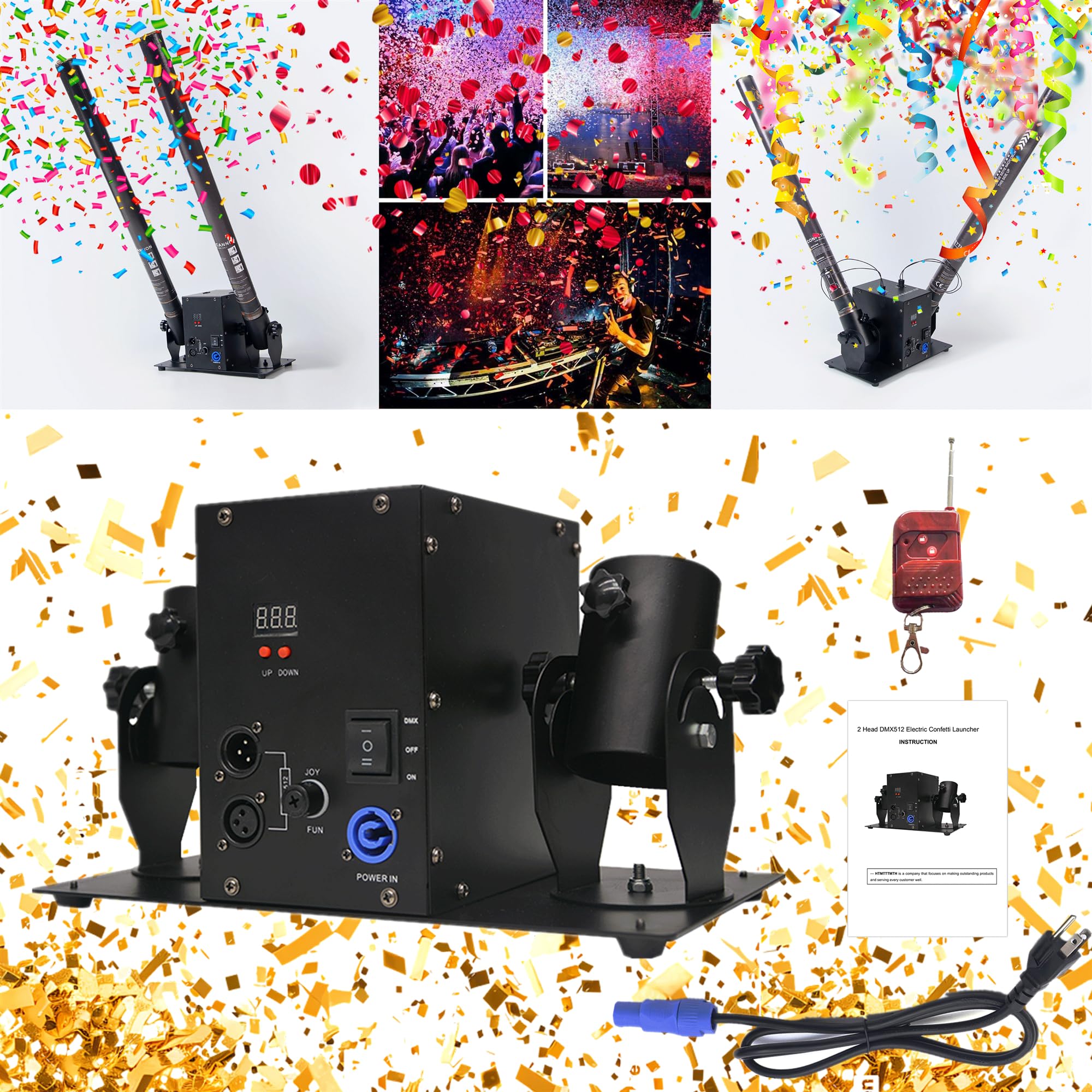 Photo 1 of Electric Confetti Launcher Confetti Shooter with Wireless Remote for DJ Party Nightclub Wedding Stage Concert Event Show