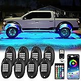 LD DARKEAGLE 8Pods RGB LED Rock Lights with APP/RF