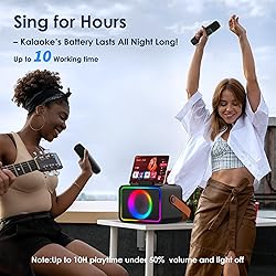 Karaoke Machine,Portable Bluetooth Speaker with 2