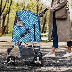 MoNiBloom 3 Wheels Pet Dog Cat Stroller for Small