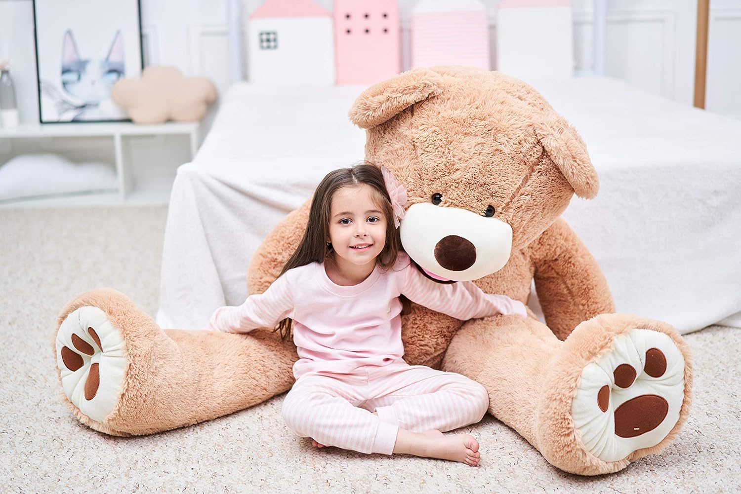 IKASA Giant Teddy Bear Plush Toy Stuffed Animals 5.25 Foot (Brown, 63 inches): Toys & Games