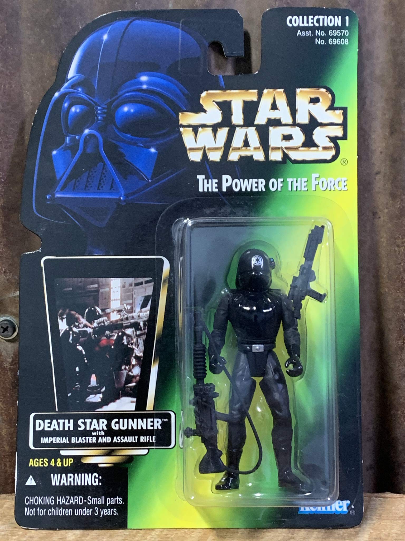 KENNER 1996 POWER OF THE FORCE GREEN CARD PHOTO DEATH STAR GUNNER ACTION FIGURE MOC