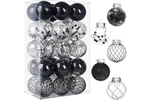 BSTDECOR Clear Christmas Ball Ornaments, 30ct Shatterproof Xmas Ball Decorations 2.36" for Halloween Christmas Party