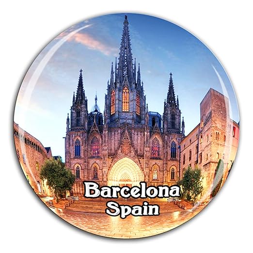 Catedral de Barcelona Barrio Gótico, España, Imán de Nevera ...