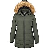 Soularge Women's Plus Size Winter Thicken Puffer Coat with Detachable Hood