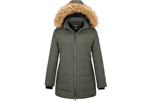 Soularge Women's Plus Size Winter Thicken Puffer Coat with Detachable Hood