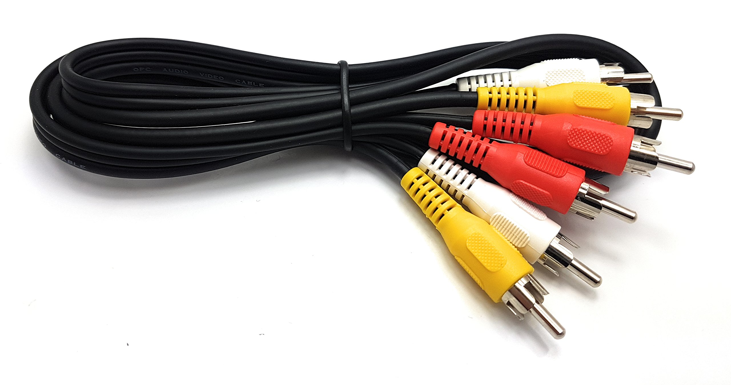 MainCore 3m Long 3 x Phono Male To 3 x Phono Male Cable Audio Composite Video RCA Lead (Available in 0.15m, 0.25m, 0.50m, 1m, 2m, 3m, 5m, 7m, 10m, 15m, 20m, 25m)