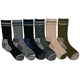 MUK LUKS Men's 6 Pack Heat Retainer Crew Socks, Neutral, OS (8-12)