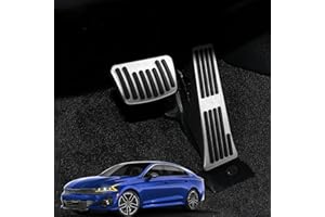 ANFOKAS Compatible with Kia K5 GT GT-Line Sportage 2025 2024 2023 2022 2021 2020 Compatible with Hyundai Tucson Santa Sonata Palisade Accessories Car Foot Pedal Covers Pedals Pads -Silver