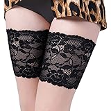 Women Sexy Lace Anti-Chafing Thigh Bands - Prevent Inner Thigh Chafing with No-Slip Silicone - 1 Pair Fashion Elastic Thigh Sleeves Bands
