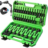 55-Piece Magnetic Nut Driver Set, Metric &amp; SAE 1/4" Hex Shank, Impact Socket Adapters, Snappy Driver Bits, Drill Bit Extension, 14PCS Screwdriver Bit Set