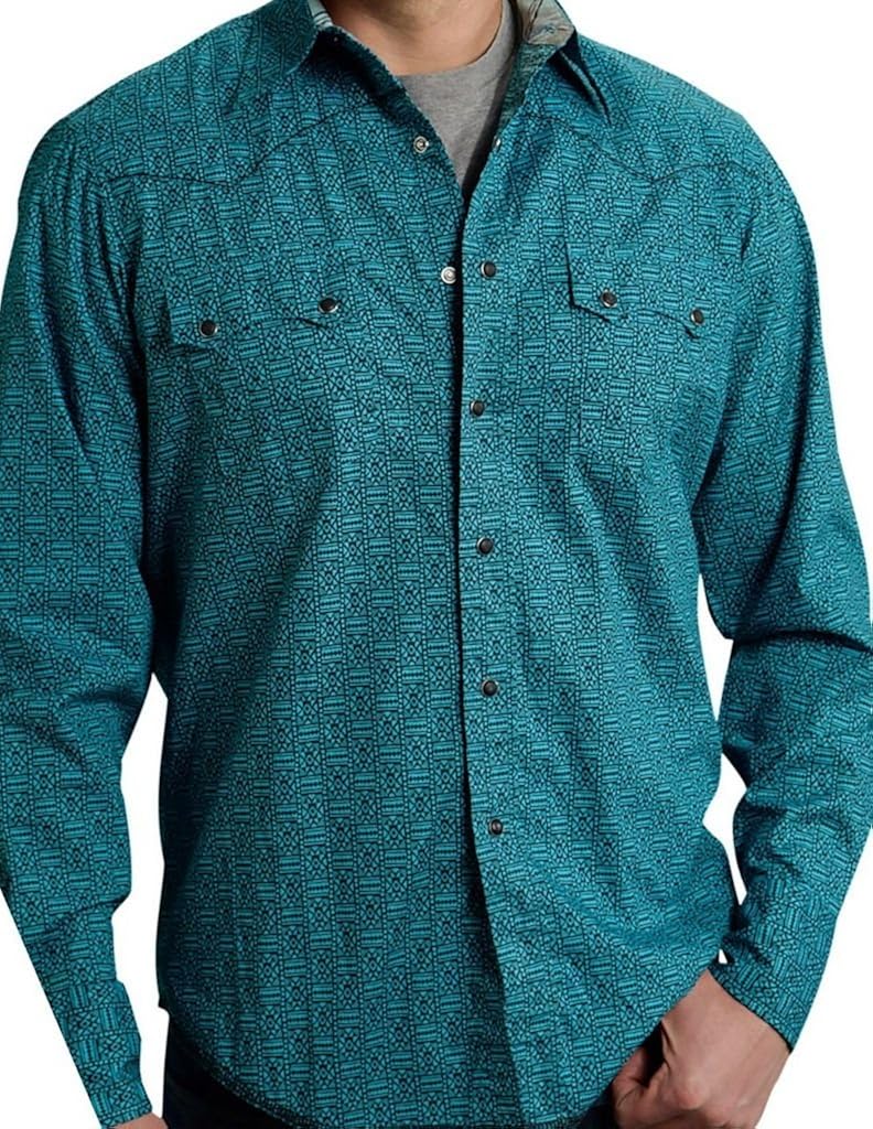 roper aztec button up