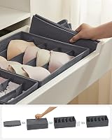 SONGMICS Set of 4 Underwear Drawer Organisers Slate Grey RUS04GY view 8