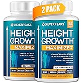SILVERPEAKS Growth Capsules to Grow Taller - Height Growth Maximizer with Calcium for Bone Strength - Made in USA - Natural Get Taller Supplement to Increase Bone Growth - Pack of 2