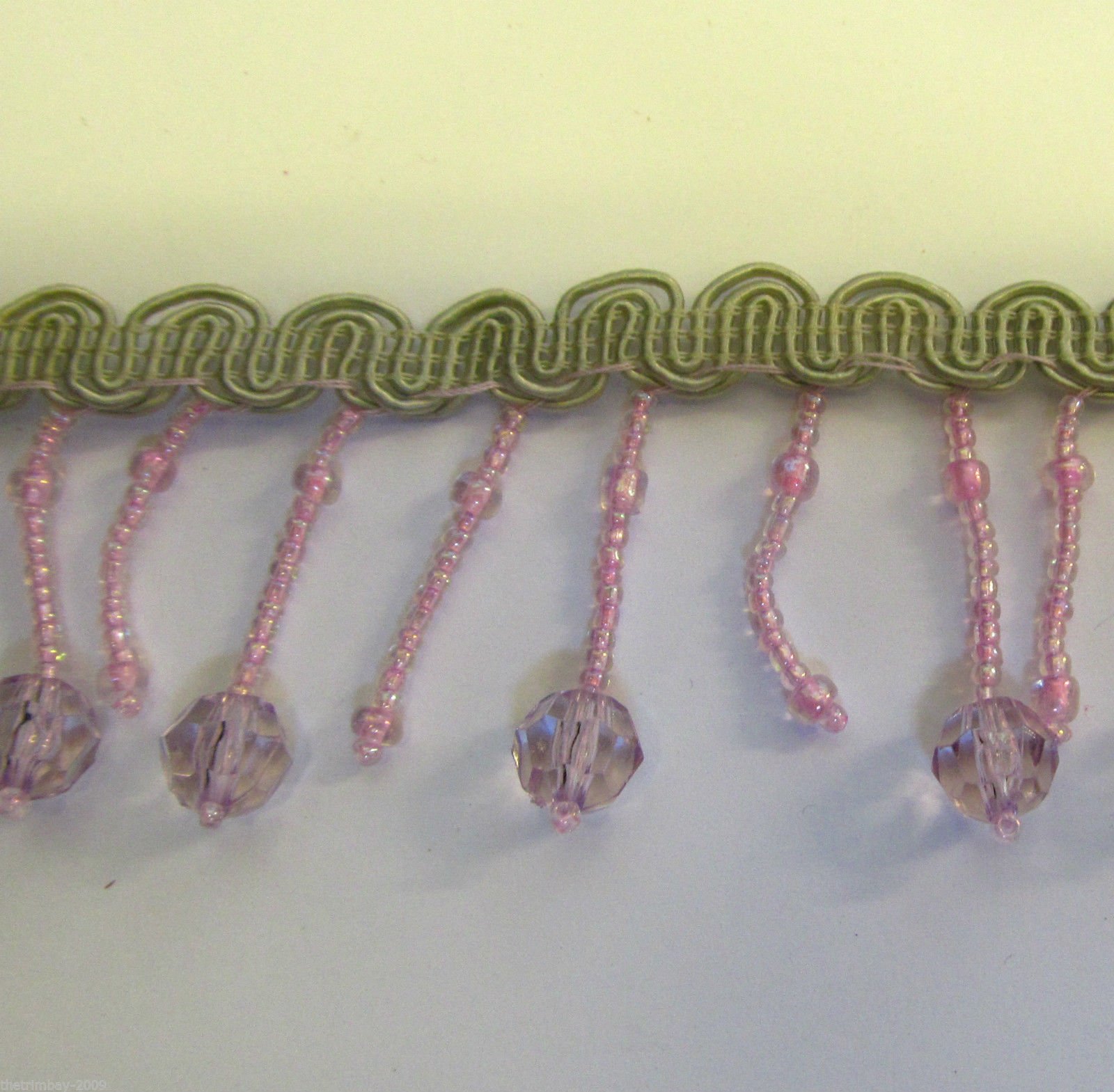 Designer Lilac Beaded Trim Collection For Curtain Blind Bead Fringe Trimming
