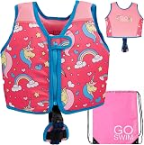 Go Swim Unicorn Float Vest Baby to Kids 1-6 Years 50+ UV Protection