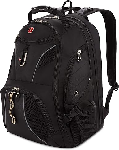 black and silver backpack