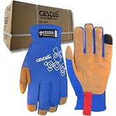 Cestus 10 Pack Synthetic Leather Blue Work Gloves, Breathable Fabric