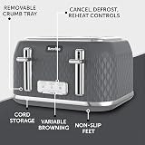 Breville Curve 4 Slice Toaster High Lift Wide Slots Grey Chrome VTR013 view 5
