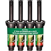 Rain Bird 1804VAN 1800 Series Professional - 4 Inch Pop Up Sprinkler Head | 4 Pack, Lawn Sprinkler with Adjustable 0-360 Degree Arc Nozzle Pattern, Up to 15 Ft Spray Distance, 1/2in NPT Threaded Inlet