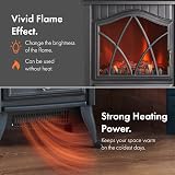 VonHaus Electric Stove Heater 1800W Indoor Free Standing Portable Fireplace view 3