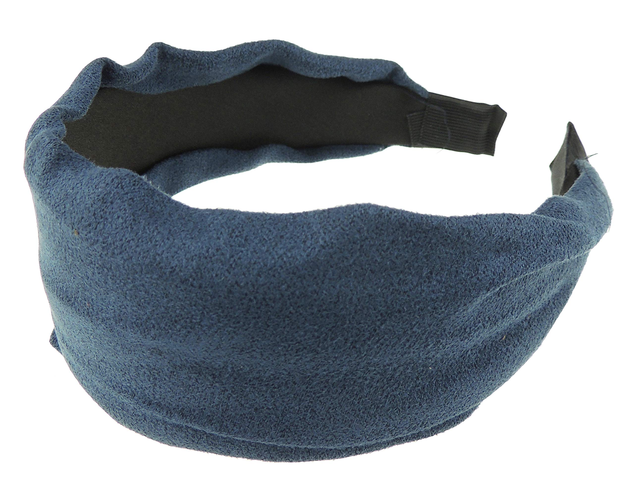 Womens Girls Autumn Winter Plain Work Everyday Wedding Birthday Christmas Bridal Party Fabric Creased Wide Suede Look Headband Hair Accessories Styling Wide 6cm Alice Band Head Hairband Royal Blue