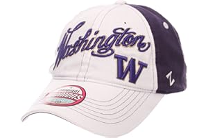 ZHATS NCAA Zephyr Washington Huskies Womens Vogue Relaxed Hat, Adjustable, White/Team Color