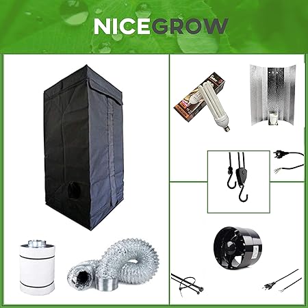 Growset 60 Energiesparlampe 120W Blüte inkl. Abluft 105 CBM/h Komplettset Grow