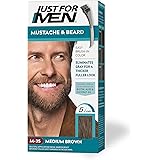 Just For Men Mustache & Beard, Beard Dye for Men with Brush Included for Easy Application, With Biotin Aloe and Coconut Oil f