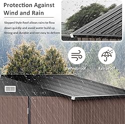 Aoxun 9.4x7.3x6.5 FT Outdoor Metal Storage Shed