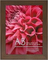 Americanflat A5 Walnut Photo Frame Engineered Wood Shatter Resistant Glass
