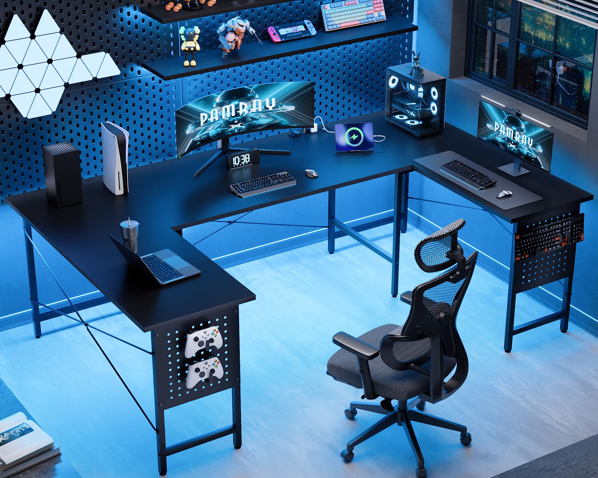 Pamray 71 Inch Large Computer Desk with Power