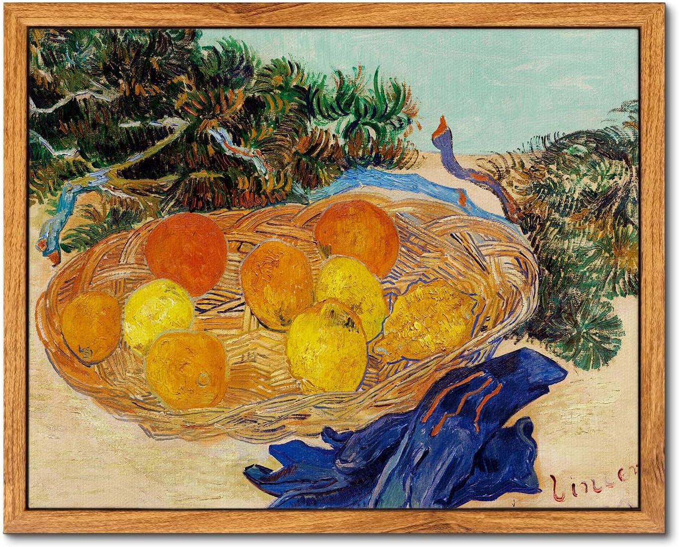 Paintings - ARPEOTCY Framed Canvas Wall Art, Vintage Still Life Wall Art Home Decor, Vincent van Gogh Oil Painting for Living Room, Office, Farmhouse Decor, 8×10 inches (Oranges and Lemons)
