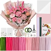 EARLY MINDS 800Pcs Pipe Cleaner Flower Kit with Tutorial, 8 Colors | Chenille Stems Craft Set with Floral Tape, Flower Stems, Gift Wrap &amp; More for DIY Flower Bouquets and Handmade Gifts