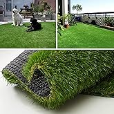 SHNOSU Artificial Grass Turf Rug 4FTX6FT Indoor Outdoor, 1.38" Pile Height Realistic Fake Grass with Drain Holes Astro Turf for Patio Garden Lawn Landscape Balcony
