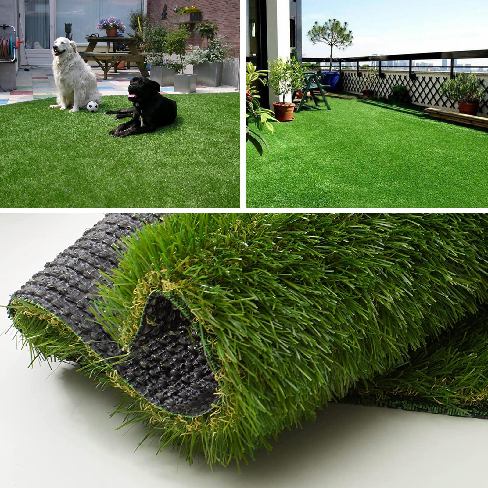 Photo 1 of *FACTORY SEALED* SHNOSU Artificial Grass Turf Rug 7FTX15FT Indoor Outdoor, 1.38" Pile Height Realistic Fake Grass with Drain Holes Astro Turf for Patio Garden Lawn Landscape Balcony