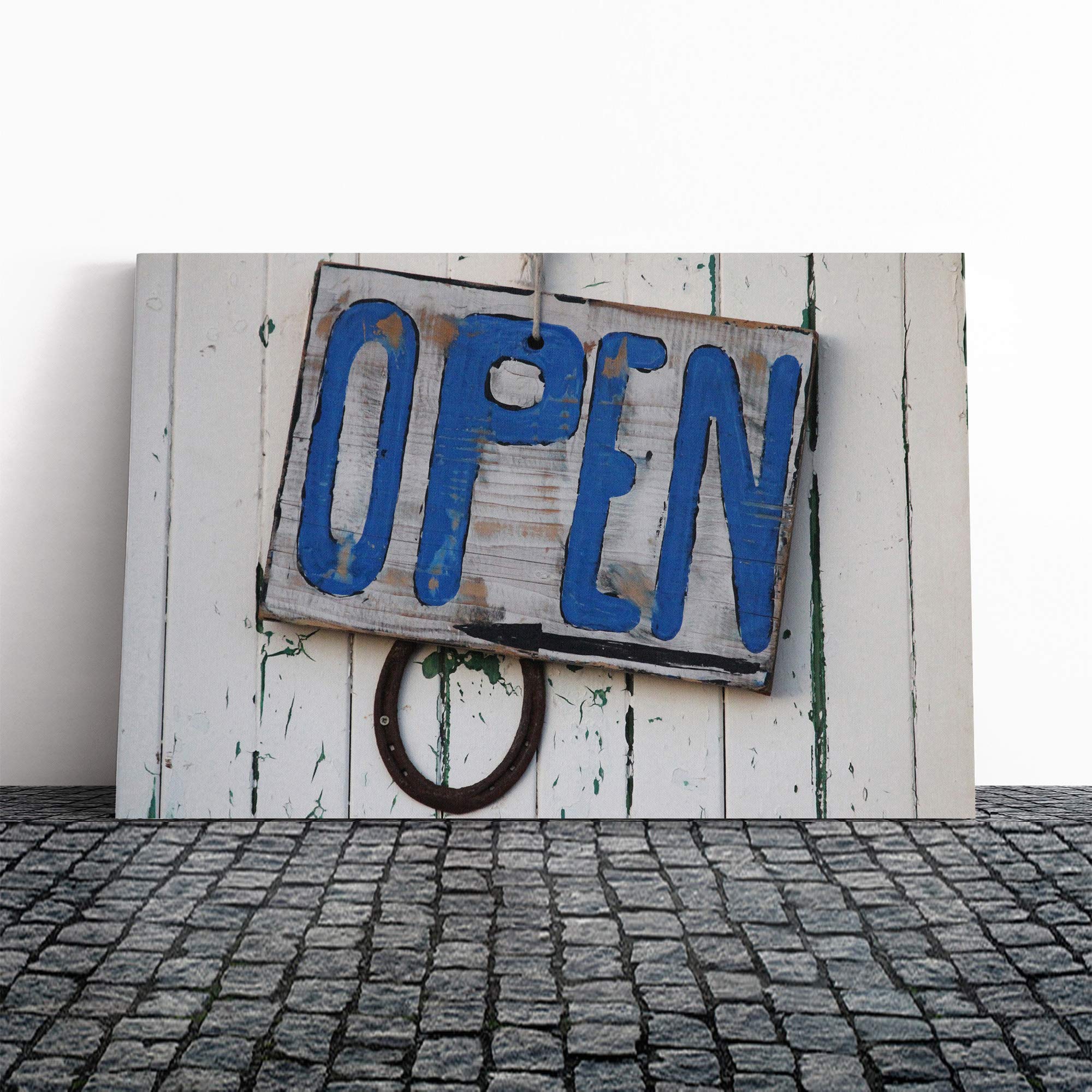 Open Shack Sign Canvas Print | Gallery Wrapped 30mm Frame Wall Art | 20x14 inches | Ready to Hang | Modern Picture | Living Room Bedroom Lounge Office