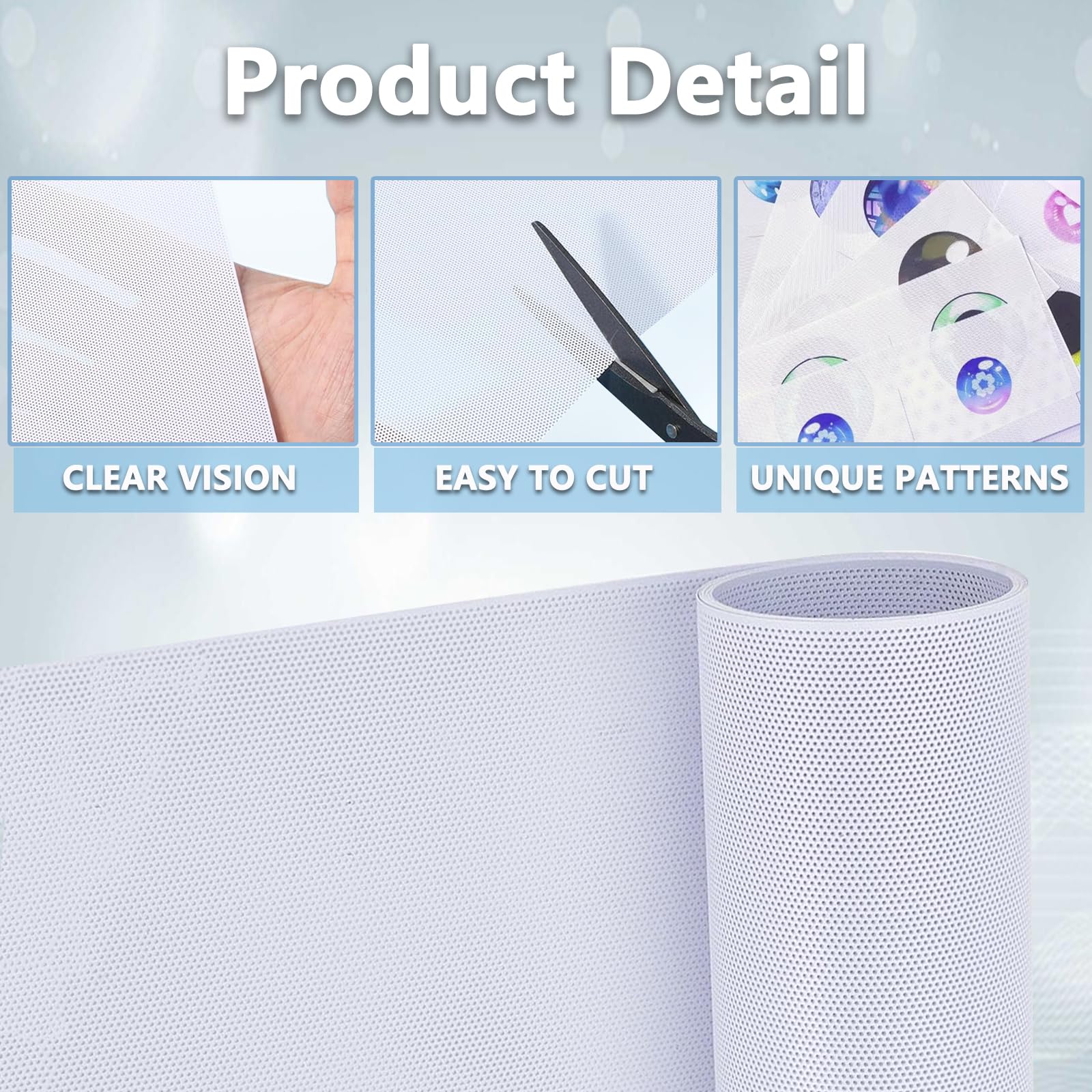 Fursuit Eye Mesh, Printable PVC Plastic Eye Mesh Sheet for Mask 11.81 x 7.87 inches Waterproof Mesh Sheets for Fursuits, Furry Costume Roleplay, Props, Craft Making - 5 Sheets White