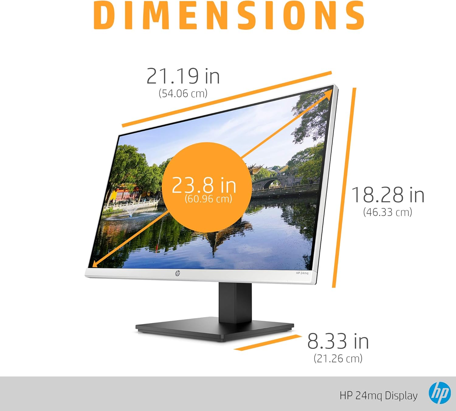 HP 24mq Quad HD (2560 x 1440) 23.8 Inch Monitor with Height Adjustable Stand (1 VGA, 1 HDMI) - Silver/Black - Image 4