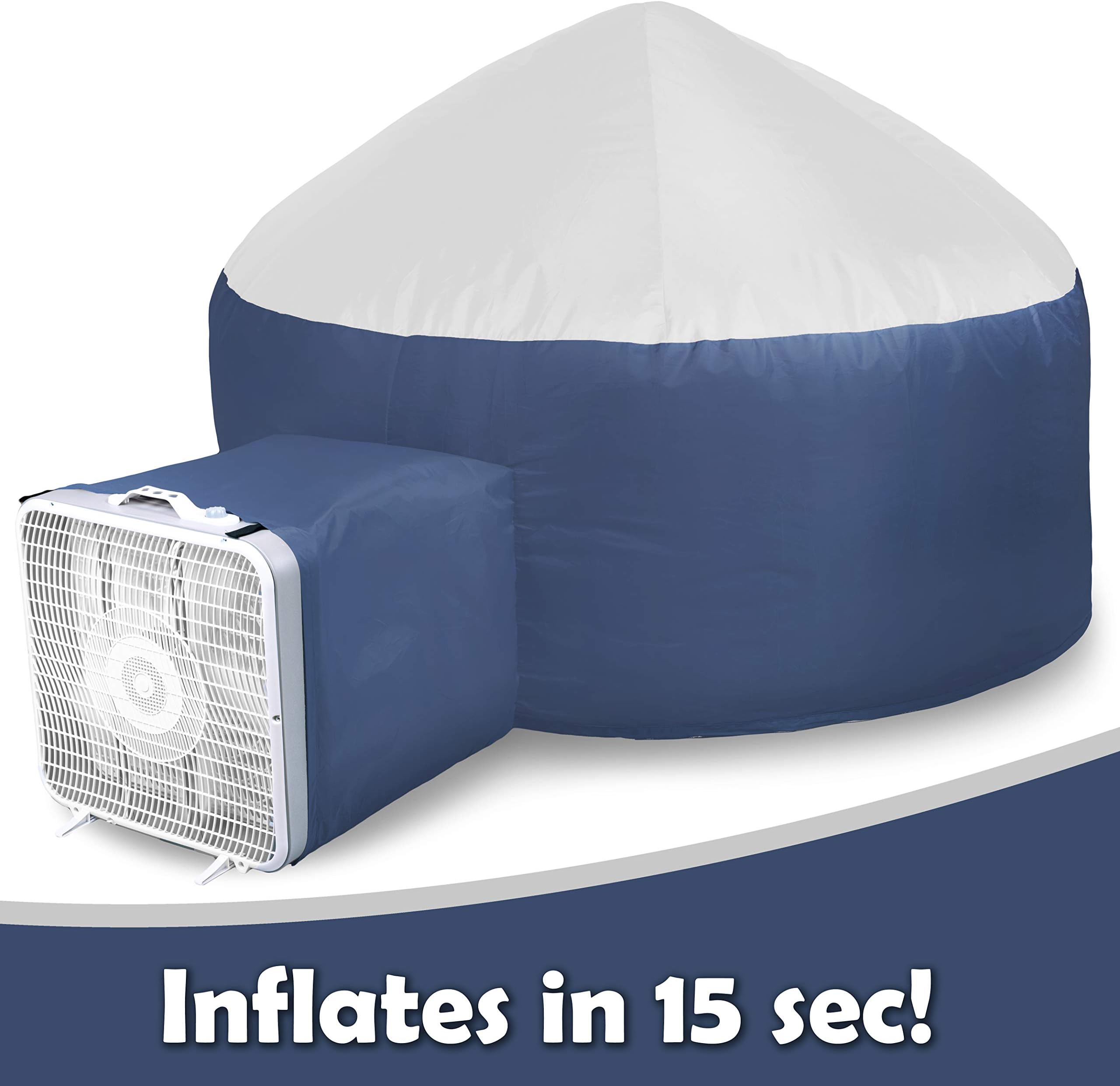 Shape28 Inflatable Kids Tent Play Fort with Safety Viewing Window and Breathable Material (Blue & White)