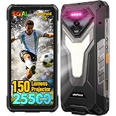 Ulefone Armor 34 Pro Plus 5G Rugged Smartphone with 150 Lumens Projector, 32GB+512GB ROM/2TB, 25500mAh 66W, Android 15, 6.95" 120Hz, 64MP+50MP+50MP 32MP, 1100LM LED Light/Waterproof/NFC/Widevine L1