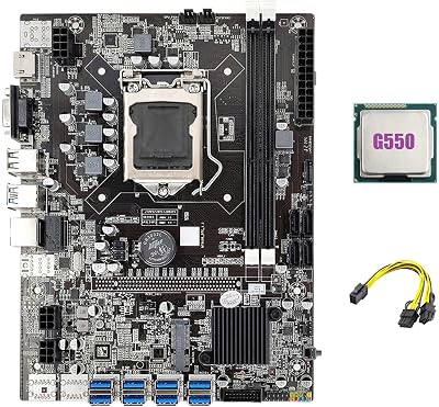 Nicfaky B75 ETH Mining Motherboard 8x PCIe USB+G550 CPU+Cable LGA1155 MSATA