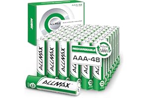 ALLMAX BATTERY Allmax AAA Maximum Power Precharged Rechargeable Triple A Batteries (48 Count) – Ultra Long-Lasting, Recharge up to 2,000 Times – 1.2V