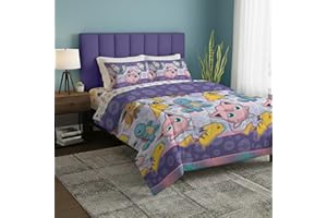 Northwest Pokemon Full Sized Bed in a Bag Set, Anime Kids Bedding, Boys and Girls Blankets, Friendly Battle