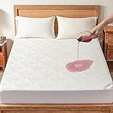 BEDLORE Waterproof Mattress Protector Queen,Breathable Noiseless Mattress Protector for Queen Size Bed, Fitted 6"-18" Extra D