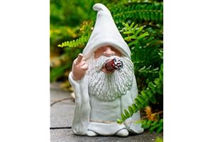 Leverse Middle Finger Decor Statue, 5.9in Smoking Wizard Dwarf- Funny Garden Gnomes Outdoor Decorations for Lawn Patio Yard Home Decor Easter Halloween Christmas